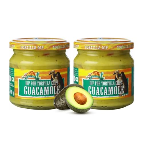 Image of Cantina Mexicana Guacamole Dip | Avocado | Mexican Cuisine | Seasoning & Spread | Contains Avocado Fruit , Green & Red Paprika, Onion, Tomato & Cheese Powder | Used for Tacos, Burritos & Nachos | Slightly Spicy | Vegetarian (Pack of 2, 190g Each)