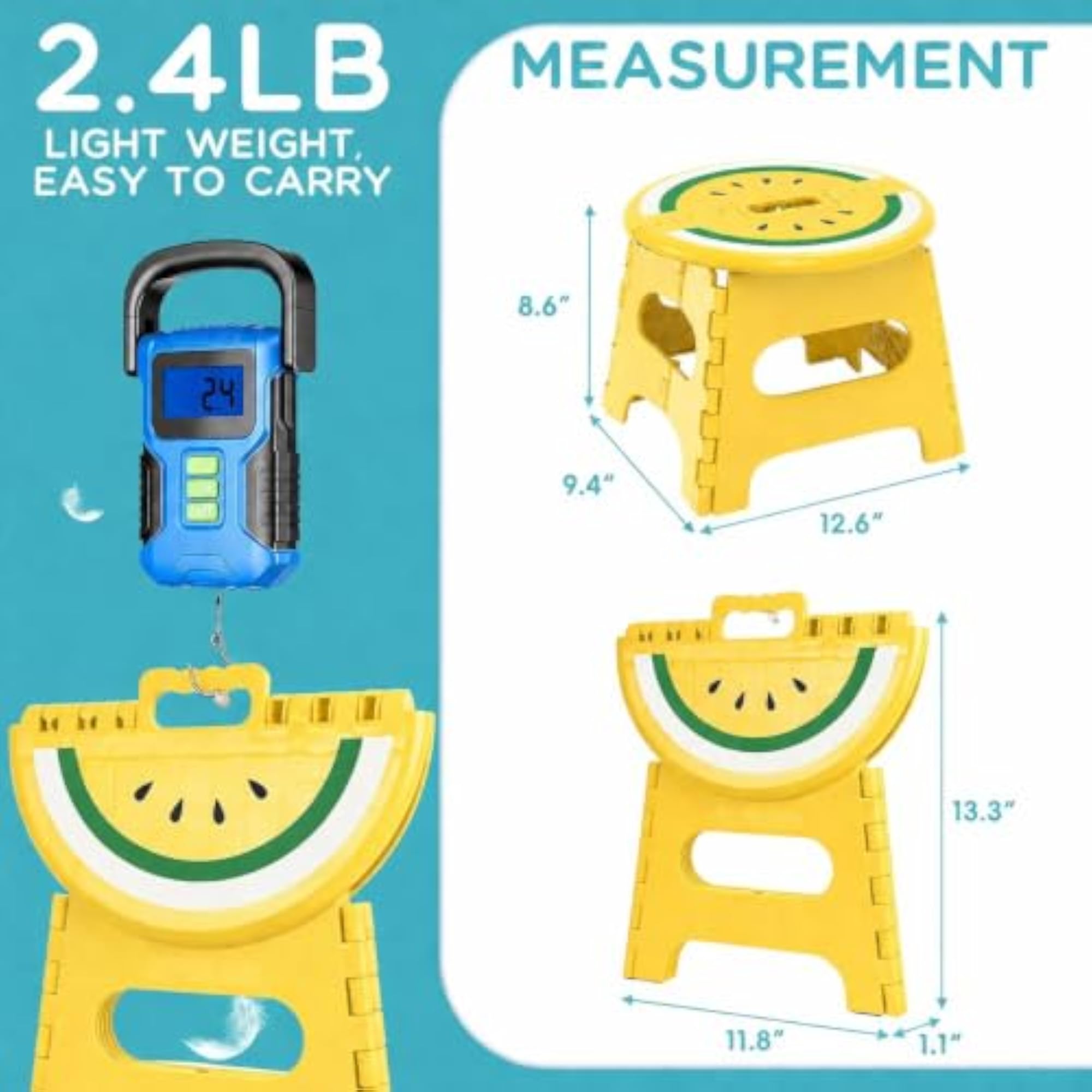 Folding Step Stool 13 Inch for Adults, Non-Slip