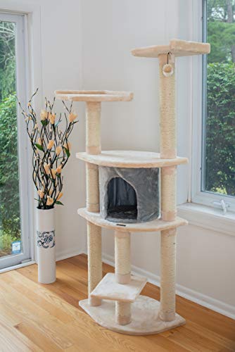 Árbol para gatos Armarkat A6401 34"x24"x64" Blanched Almond miniatura 2