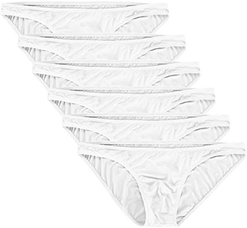 Summer Code Mens Basic Bikini Briefs Pack Low Rise Ice Silk Underwear