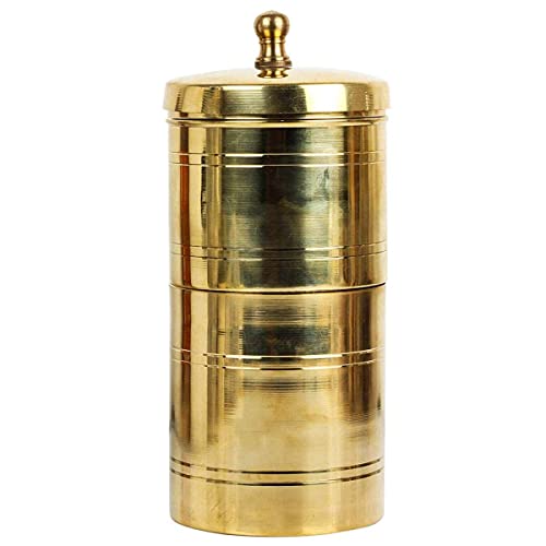 AERO Traditional Filter Coffee Maker, Brass, South Indian Drip Style Decoction Liquid Maker