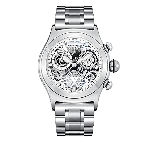 Reef Tiger Sportuhr für Herren Skelett Automatikuhr Leuchtende Stahlarmband Uhren RGA792, Rga792-ywy, Armband