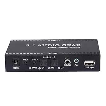 Décodeur Audio 5.1 SODIAL - Convertisseur DTS/AC3 Vers LPCM (Noir, Neuf)