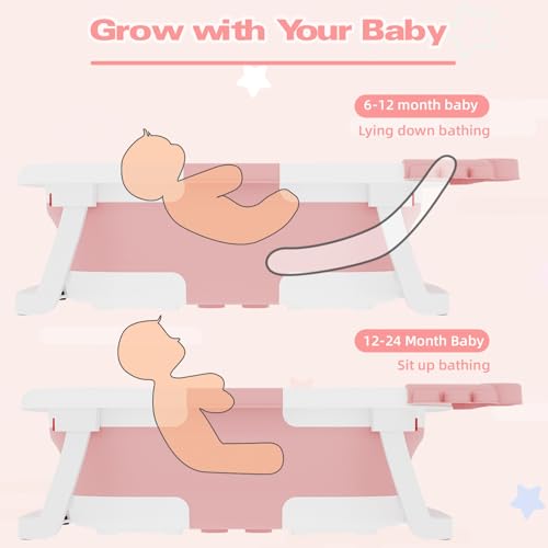 Image of Collapsible Baby Bathtub, Pink