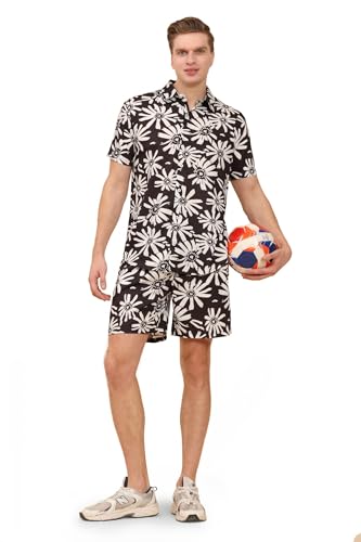 Image of Mens Printed Casual Shirts and Shorts Set Button Down Co-ord Set