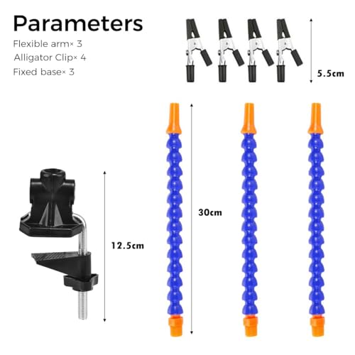 Image of Inditrust Soldering Helping Hands Clamp with 3 Flexible Alligator Clip Arms, Third Hand Soldering Tool, PCB Holder Vise Table Clamp for Electronics Repair, DIY & Craft Work