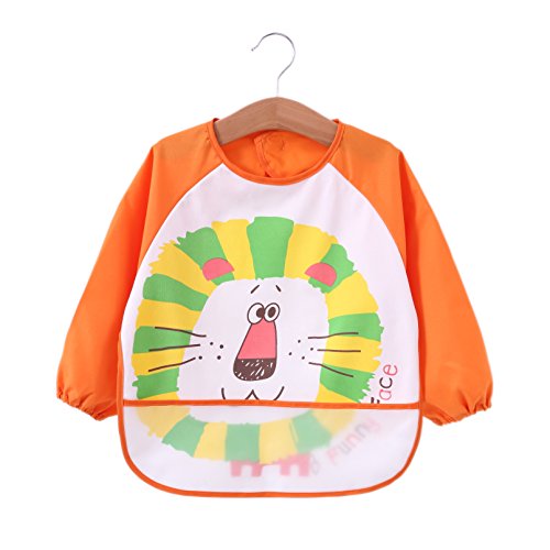 babylaza Babero de manga larga arte delantal de manga impermeable con mangas babero, unisex bebé, 6 Meses
