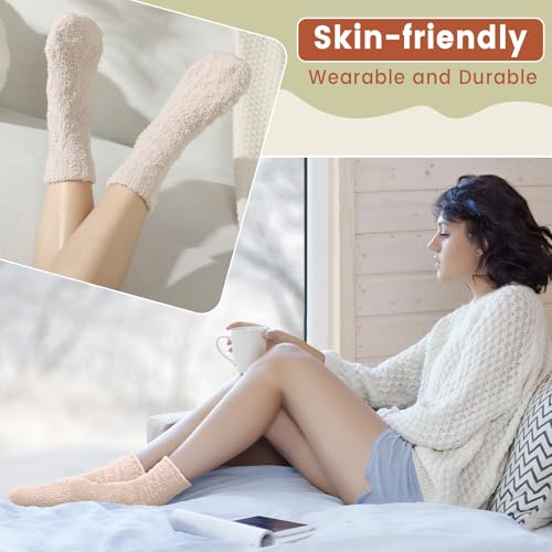 5 Pairs Fuzzy Socks for Women - Cozy, Fluffy Socks for Winter4