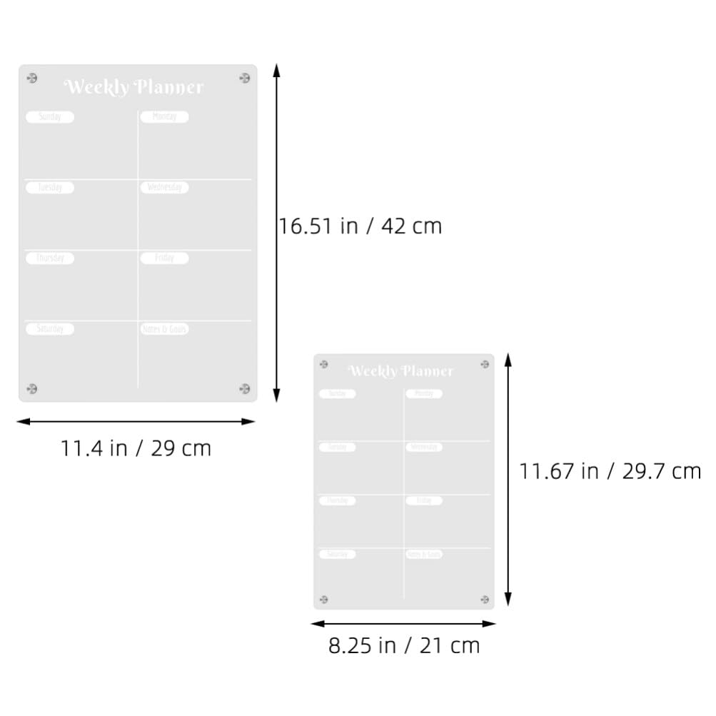 Acryl Magnetische Planungstafel 2 Stück Abwischbar und Wiederverwendbar