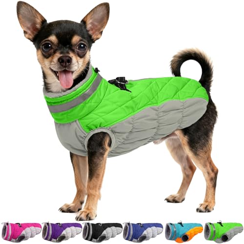 Image of Dog Coats for Small Dogs, Warm Dog Winter Jacket with Harness, XS