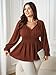 SCOMCHIC Womens Plus Size Tops Long Sleeve Blouse Ruffle Sweetheart Neckline Smocked Peplum Babydoll Top Rust
