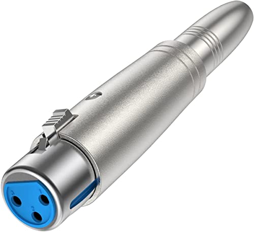 Image of 1 /4 Inch Female Stereo Adapter (1 Pcs) XLR Female Gender Changer Connector Silver Jack.