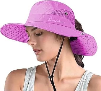 Valkyrie Outdoor Güneş Şapkası Unisex Kamp Trekking Safari Balıkçı Şapkası UV Koruma Mor