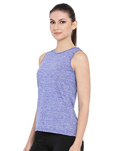 Image of Clovia Women's Polyester Slim Fit Gym /Sports Textured Activewear Top