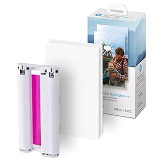 HP Sprocket Studio Plus 4x6” Instant Photo Printer – Bundle: Photo Album, Markers, Photo Paper, and Stickers., White