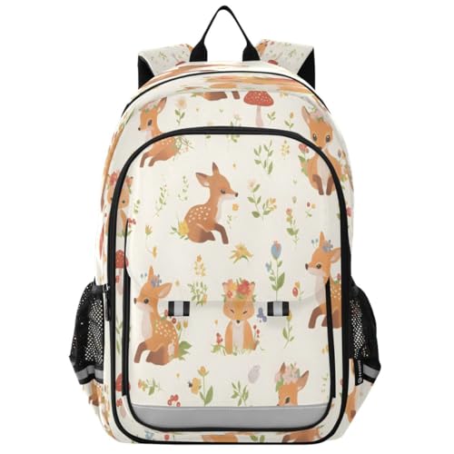Sac à dos enfant imperméable et léger motif renard pour l'école primaire