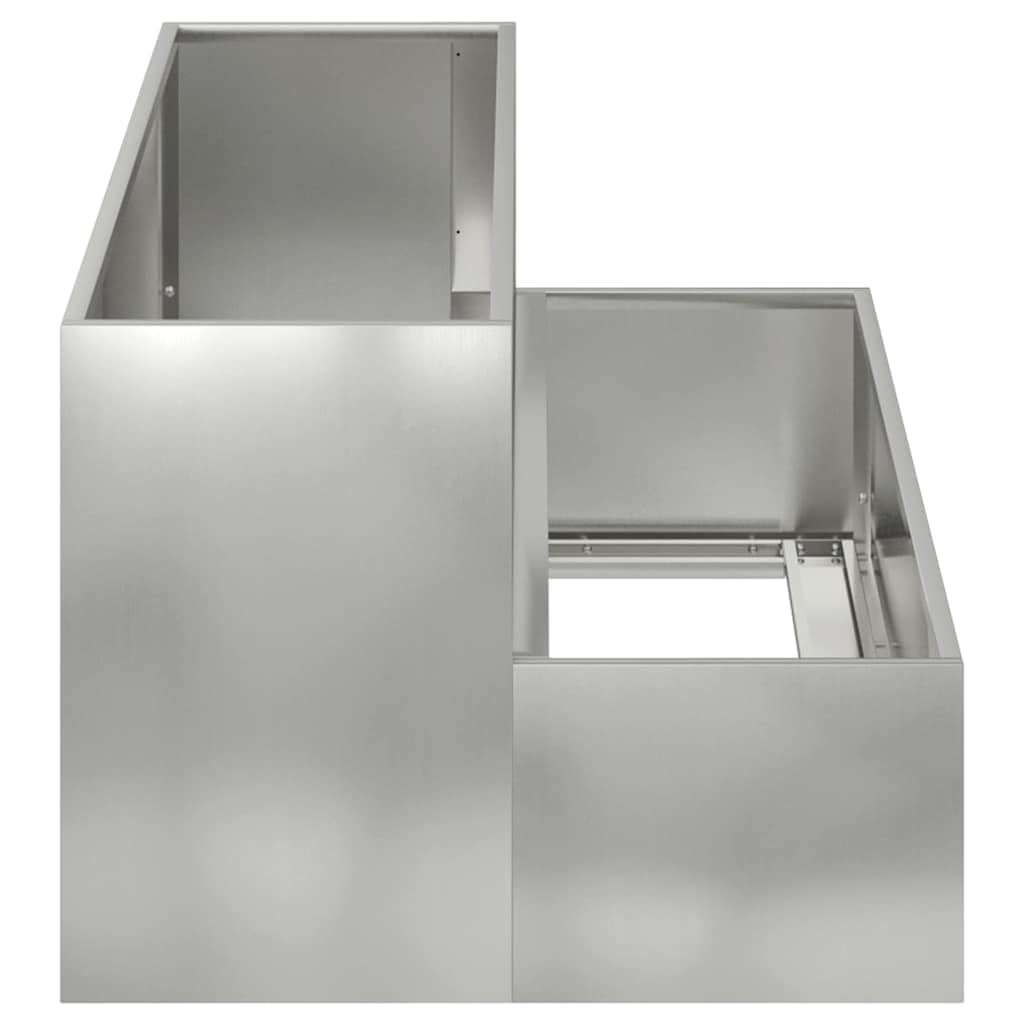 Doniczka ogrodowa Srebrny 100 x 60 x 45 cm Stal Galwanizowana, Odporna na warunki atmosferyczne, Nowoczesna metalowa donica tarasowa, Trwała konstrukcja na zewnątrz, Łatwy montaż, ogrodu i patio