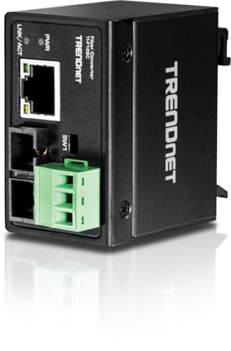 Image of TRENDnet Hardened Industrial 100Base-FX Multi-Mode SC Fiber Converter, (2km, 1.2 Miles), IP40 Rated Housing, TI-F10SC,Black,Lifetime Protection