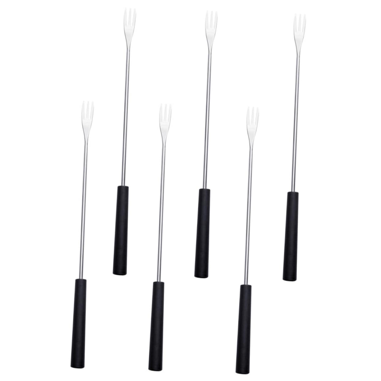 LALADEFIEE Fondue Forks Set of 6 Kitchen Stainless Steel Forks Pp Handle for Easy Dipping