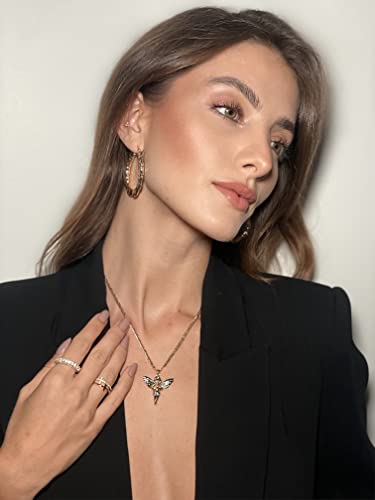 Barzel US_JWEY_B07QTB1XHT 18K Rose Gold Plated Cubic Zirconia Double Cross Ring  thumb #1