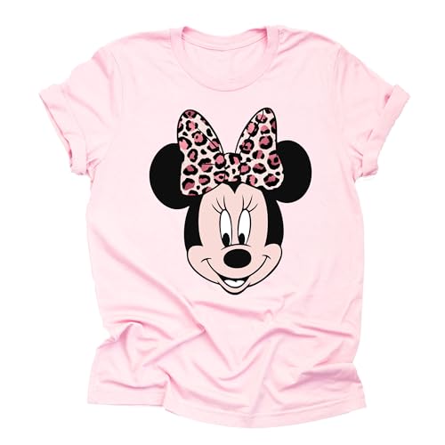 Leopard Minnie Print Bow Portrait, Animal Kingdom Shirt, Safari Shirt Casual Short Sleeve Shirt2