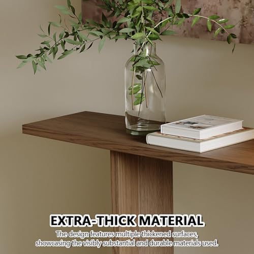 Mesa consola rústica medieval de madera resistente para vestíbulo y sofá 6