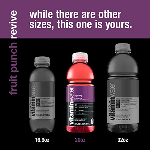vitaminwater Revive, Fruit Punch Flavored, Electrolyte Enhanced Bottled Water with Vitamin b5, b6, b12, 20 Fl Oz, 12 Pack - Thumbnail 3