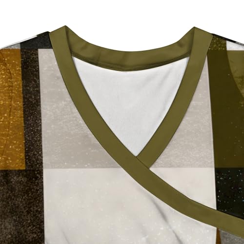 Image of Plus Size Maxi Dress for Women V Neck 3 /4 Sleeve Wrap Dress
