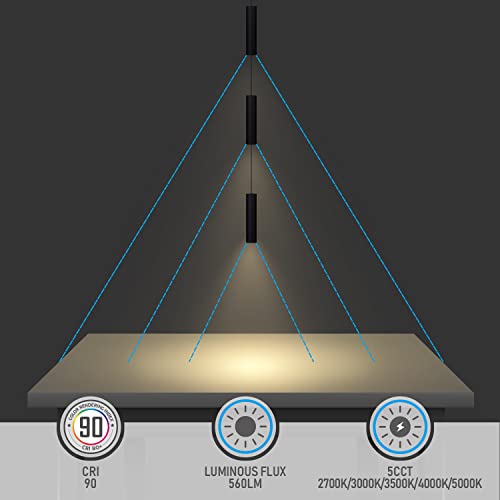 Leonlite 5Cct Led Classy Cylinder Pendant Lights, Built-In J-Box, Replace Led 4Inch Recessed Lighting, 110V-277V Cri90 Dimmable Spotlight, Ip65 Outdoor Aluminum Hanging Light, 27K/3K/35K/4K/5K, 2 Pack #TOP5