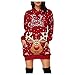 Weihnachtskleid Damen Weihnachtsmotiv Minikleid Hoodies Sweatshirt Pullover Kleid Xmas Langarm Freizeit Oversize Kapuzenpullover Elegant Sexy Partykleid Tunika Kleid Abendkleid Partykleid Faltenrock