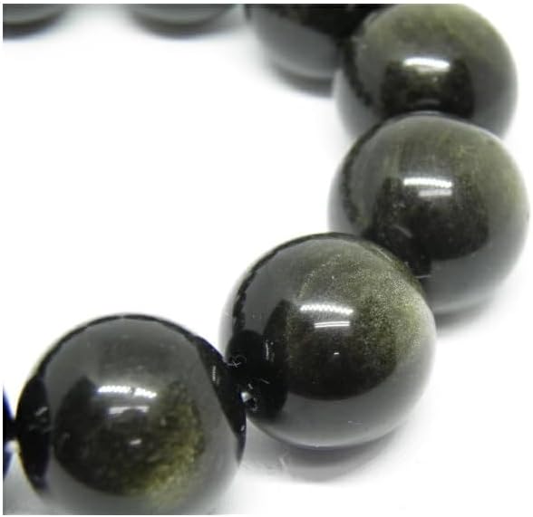 20mm 水晶金彫り五爪龍＆ゴールデンオブシディアン大玉ブレスレット 数珠 ブレスレット メンズ 男性用 天然石 パワーストーン/イ