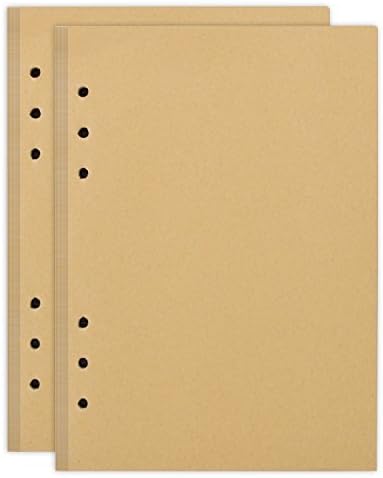 izBuy Filler Paper, 2pcs Refills 6 Holes Lined Beige Paper for A5 6 Ring Binder Journal, 5.8 X 8.2 Inches,300 pages/150Sheets