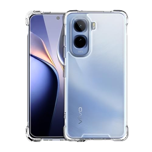 Image of Fashionury Clear Back Cover Case for Vivo T5 Pro 5G | Anti-Yellow Acrylic Hard Back + Soft TPU Bumper | Shockproof 360 Protection | Slim Transparent Bumper Case (Clear)