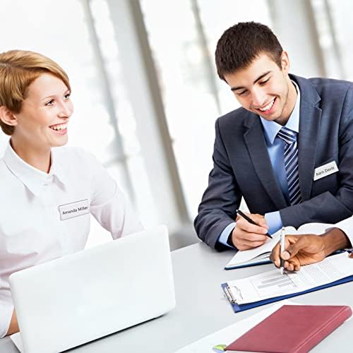 12 Pieces Magnetic Name Tags Kit Acrylic Name Badge Holders Clear Label Holders with Blank Printable Paper Inserts Magnets Custom Identity for Office - Image 7