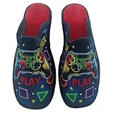 Zapatillas de Estar por Casa - Pantuflas de Hombre - Calzado Destalonado - Calzado Ligero - Zapatillas Perfectas para Regalar (GAME PLAY, 44, Sistema tallas calzado EU, Adulto, Números, mediano, 44)