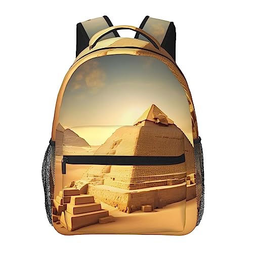 Sac à dos imprimé Pyramide égyptienne au design rouge et noir avec finitions soignées