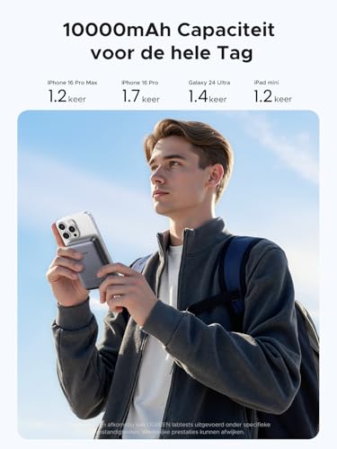 UGREEN Nexode Qi2 Wireless Powerbank 10000mAh compatibel met Magsafe 15W draadloze powerbank & 20W USB-C snel opladen externe batterij compatibel met iPhone 16 Pro Max/16/15-12 - Afbeelding 4