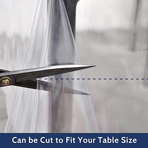 Image of Romanstile 100% Waterproof Clear Plastic Tablecloth, Vinyl Rectangle PVC Table Cloths Protector Spill Oil Proof Wipe Clean Transparent Table Cover for Dining /Camping /Parties - 54 x 78, Crystal Clear