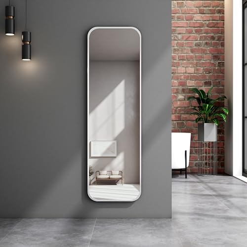 Heilmetz Wandspiegel Ganzkörperspiegel 120x37cm, Spiegel Lang mit Chrom Metallrahmen, Körperspiegel Wand für Garderobe Flur Wohnzimmer Schlafzimmer Badezimmer
