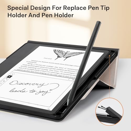 Image of CoBak Stand Case for Kindle Scribe - Premium Folio Leather Cover with Pen Holder, Auto Sleep /Wake - Compatible with 10.2 Inch Kindle Scribe (2022 /2024 Release)