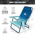 Quiksilver 2-Pack Beach Chair Bundle – Lightweight Folding Chairs with Adjustable Recline, Cup Holders, and Carry Bags – Portable and Durable Chairs for Beach, Camping, or Outdoor Events - Image 3