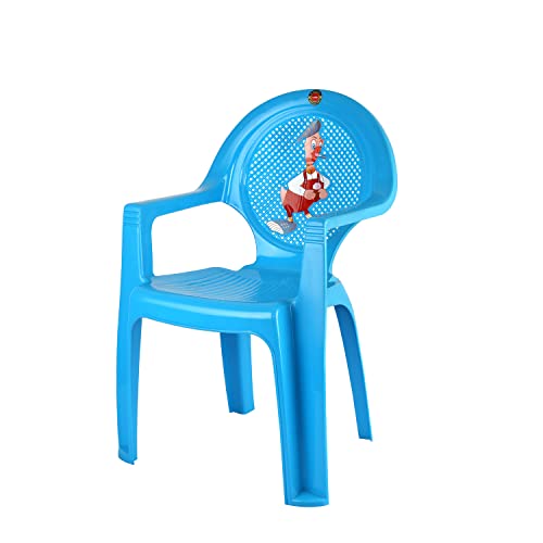 Image of Cello New Tulip Comfortable Kids Chair with Backrest for Study Chair|Play|Dining Room|Bedroom|Kids Room|Living Room|Indoor-Outdoor|Dust Free|100% Polypropylene Stackable Chairs, Blue