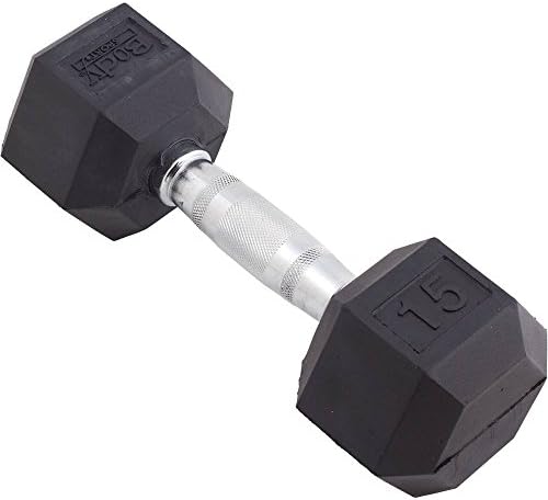 Body Sport Rubber Encased Hex Dumbbell Weight, Single – Dumbbells for Exercises – Strength Training Equipment – Home Gym Accessories – Weight Training