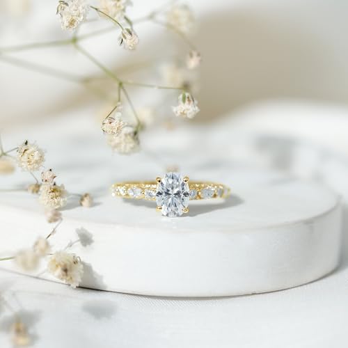 Certified Moissanite 6X8 mm Oval Engagement Ring, D-Vs1 Quality, Moissanite 1 Carat Ring (Ready to Gift)3