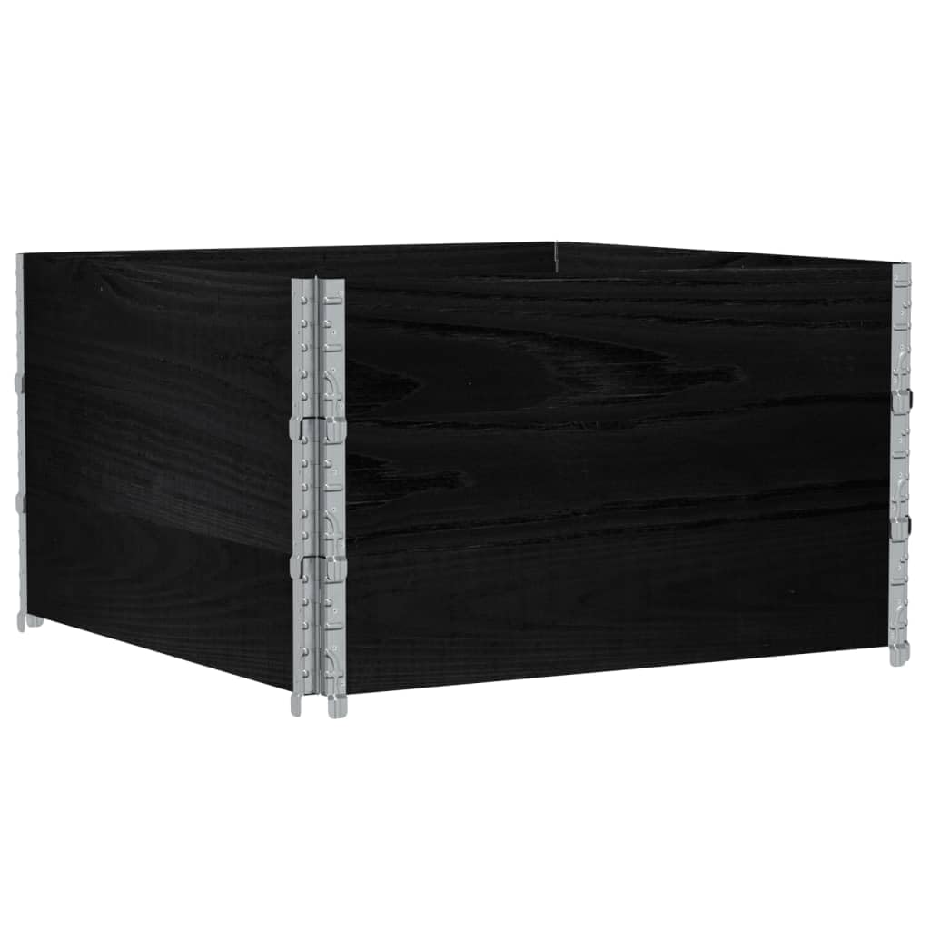 Pflanzkasten Schwarz Massivholz Kiefer 100x100 cm Hochbeet mit klappbaren verzinkten Metallecken für Balkon Terrasse Garten Indoor Outdoor zur Pflanzenpflege und Dekoration