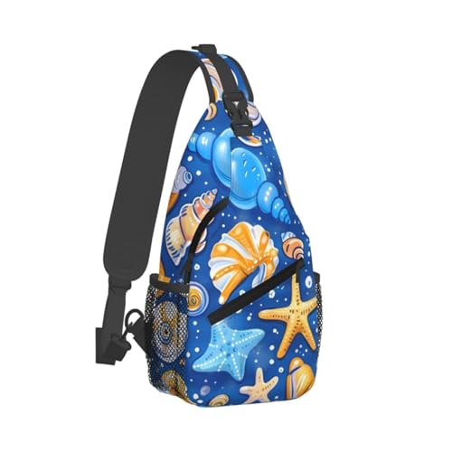 Mochila tipo sling con diseño de estrella de mar para hombre y mujer miniatura 2