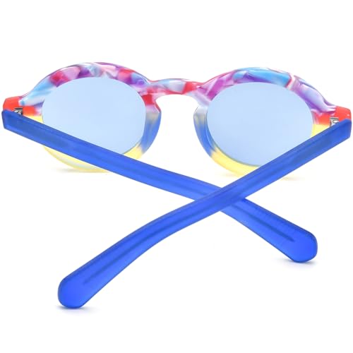 Image of HEPIDEM Matte Acetate Vintage Retro Round Polarized Sunglasses for Women 9270T