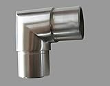 PMC Edelstahl Steckfitting Verbinder 90° eckig Rund Rohr Bogen 42,4 Winkel Geländer