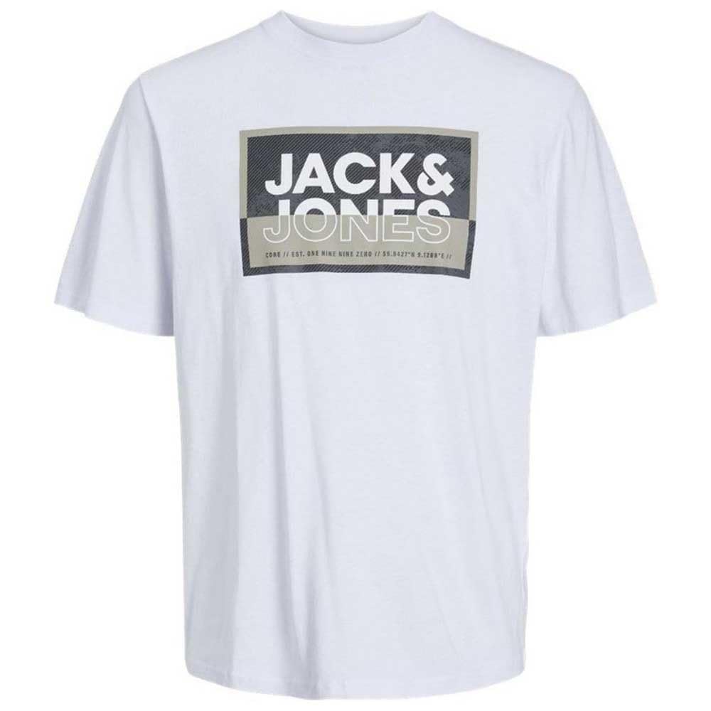 JACK & JONES Herren T-Shirt Jcologan Tee Ss Crew Neck Ss24 Jnr, Weiß, 140