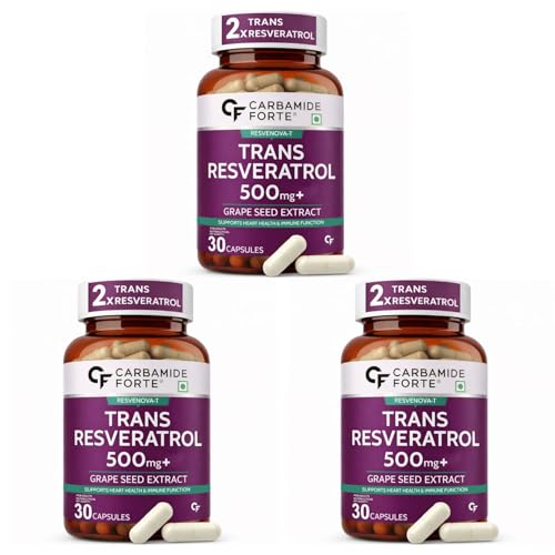 Image of Carbamide Forte Trans-Resveratol 500mg - 30 Capsules (Pack of 3)